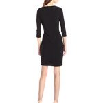 Lark-Ro-Womens-34-Sleeve-Side-Ruched-Jersey-Knit-Sheath-Dress-0-1