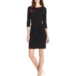 Lark-Ro-Womens-34-Sleeve-Side-Ruched-Jersey-Knit-Sheath-Dress-0