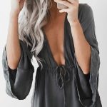 gray loose romper