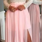 lace top + blush maxi skirt