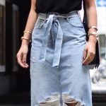 lace top + ripped skirt